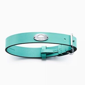 Tiffany & Co. Leather Pet Collar with Signature Return Plate - Size Small
